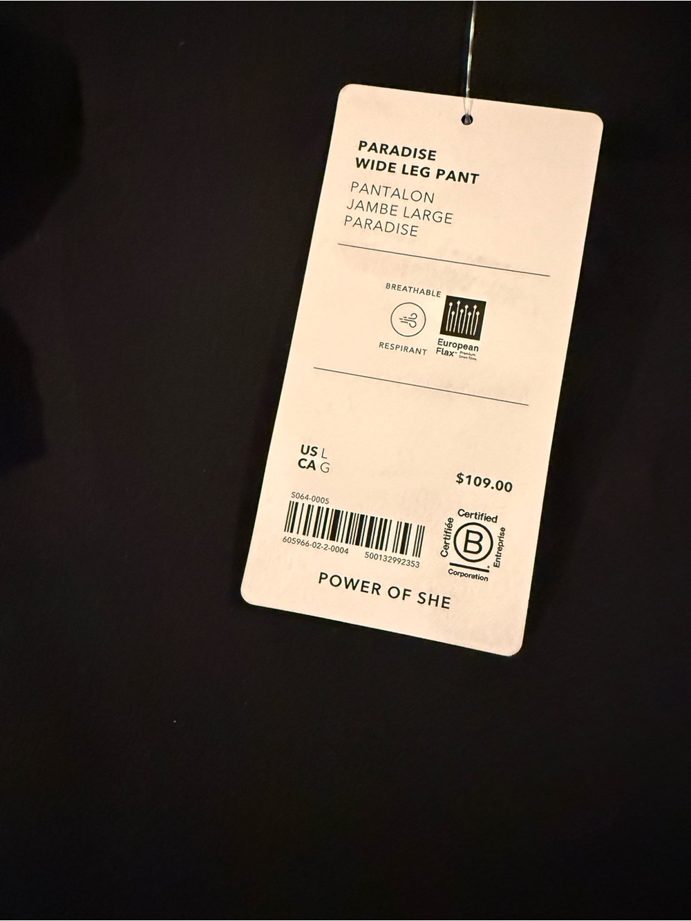 Athleta Black Wide-Leg Lounge Linen Blend Pants - Picture 5 of 5